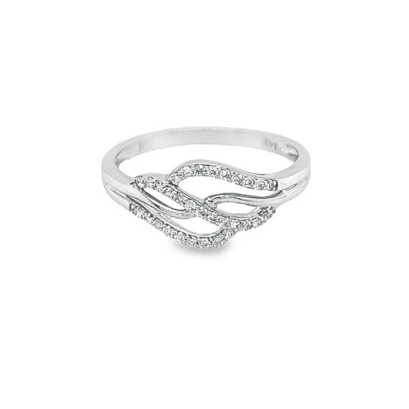 14K White Gold 0.15TDW Diamond Engagement Ring