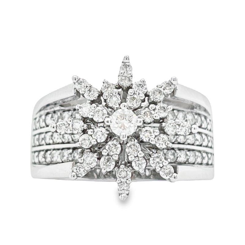 0.75 Ct TDW Diamond 10K White Gold Star Bright Special Ring