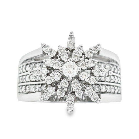 0.75 Ct TDW Diamond 10K White Gold Star Bright Special Ring