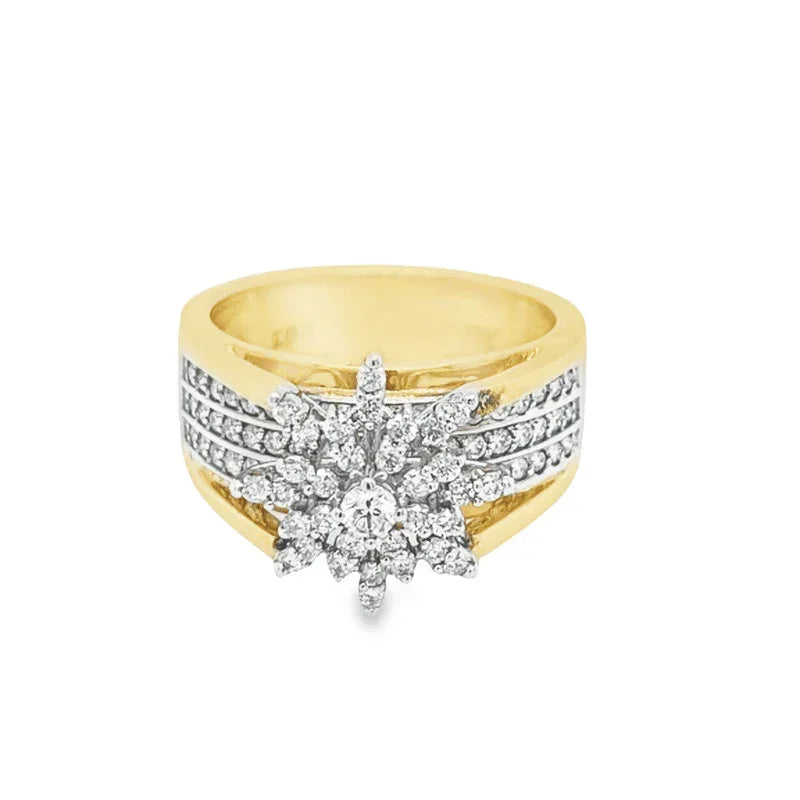 0.75 Ct TDW Diamond 10K Yellow Gold Star Bright Special Ring