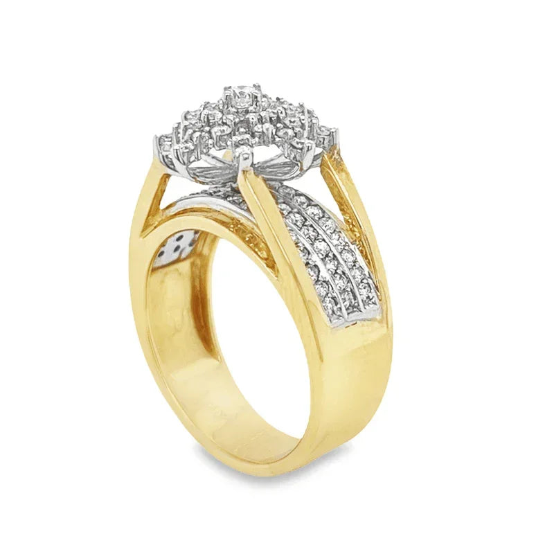 0.75 Ct TDW Diamond 10K Yellow Gold Star Bright Special Ring