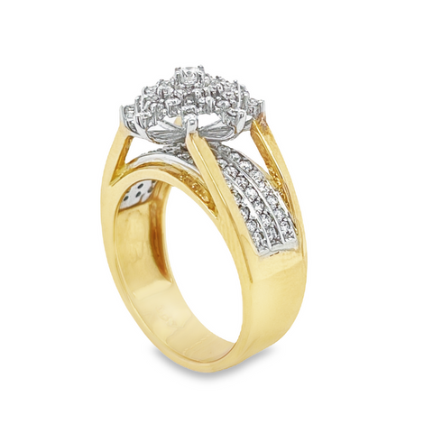 0.50 Ct TDW Diamond 10K Yellow Gold Star Bright Special Ring