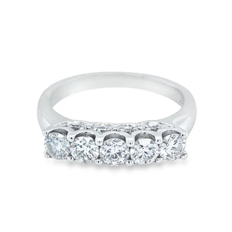 0.90 Ct TDW Diamond 14K White Gold Anniversary Band