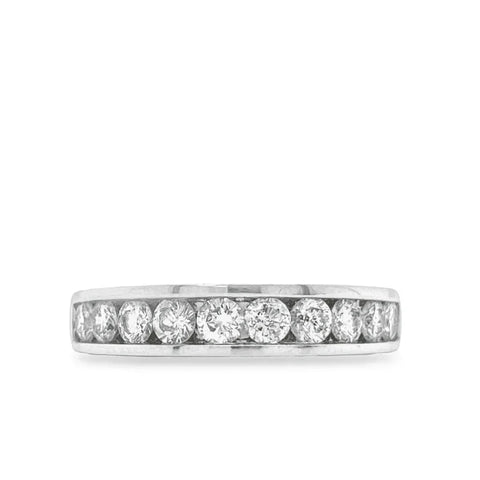 14K White Gold 1.00CT Ten Diamond Anniversary Band