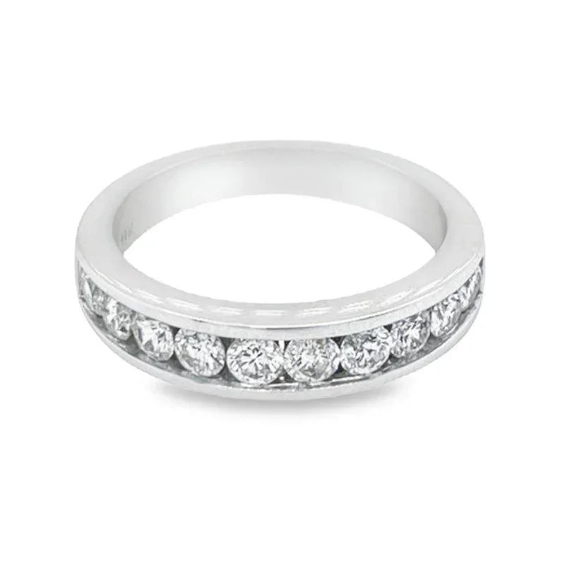 14K White Gold 1.00CT Ten Diamond Anniversary Band