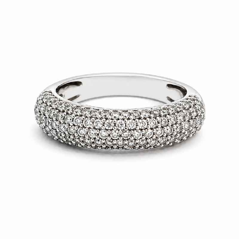 14K White Gold 0.85TDW Diamond Pave Band