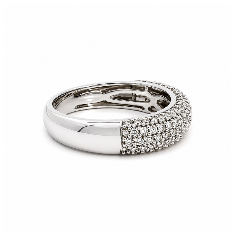 14K White Gold 0.85TDW Diamond Pave Band