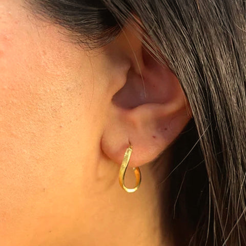 10K Yellow Gold Fancy Hoop Earrings