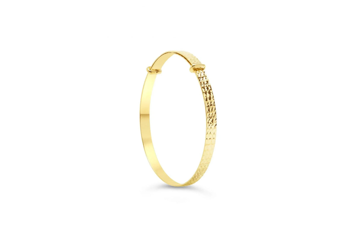 10K Yellow Gold Laser Cut Baby Bangle