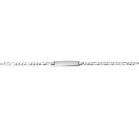 10K White Gold Figaro Baby Bracelet