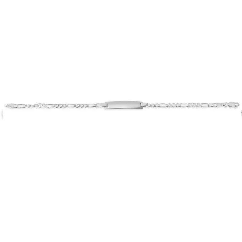10K White Gold Figaro Baby Bracelet