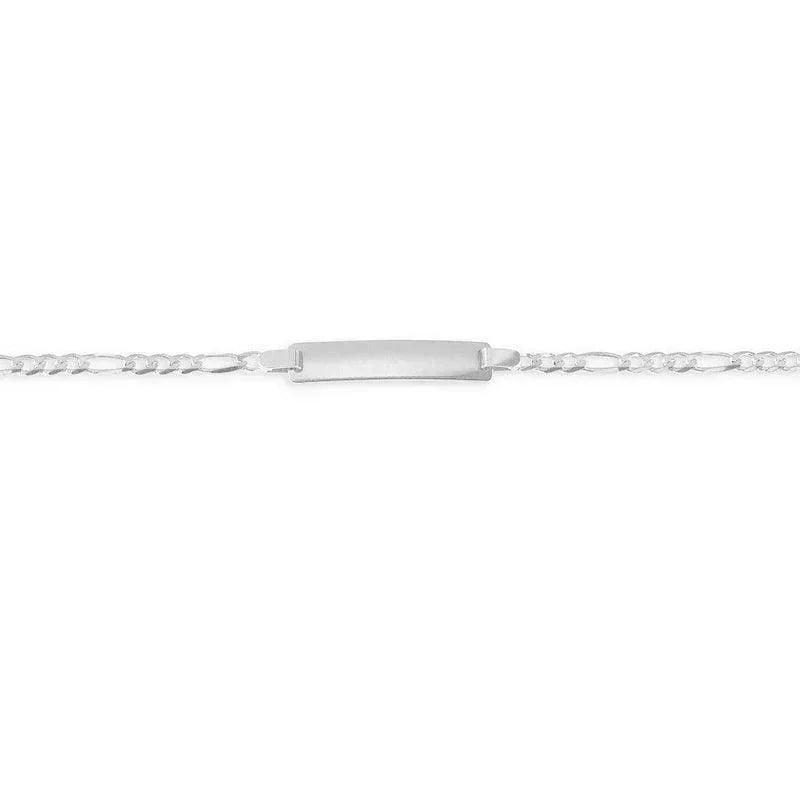 10K White Gold Figaro Baby Bracelet