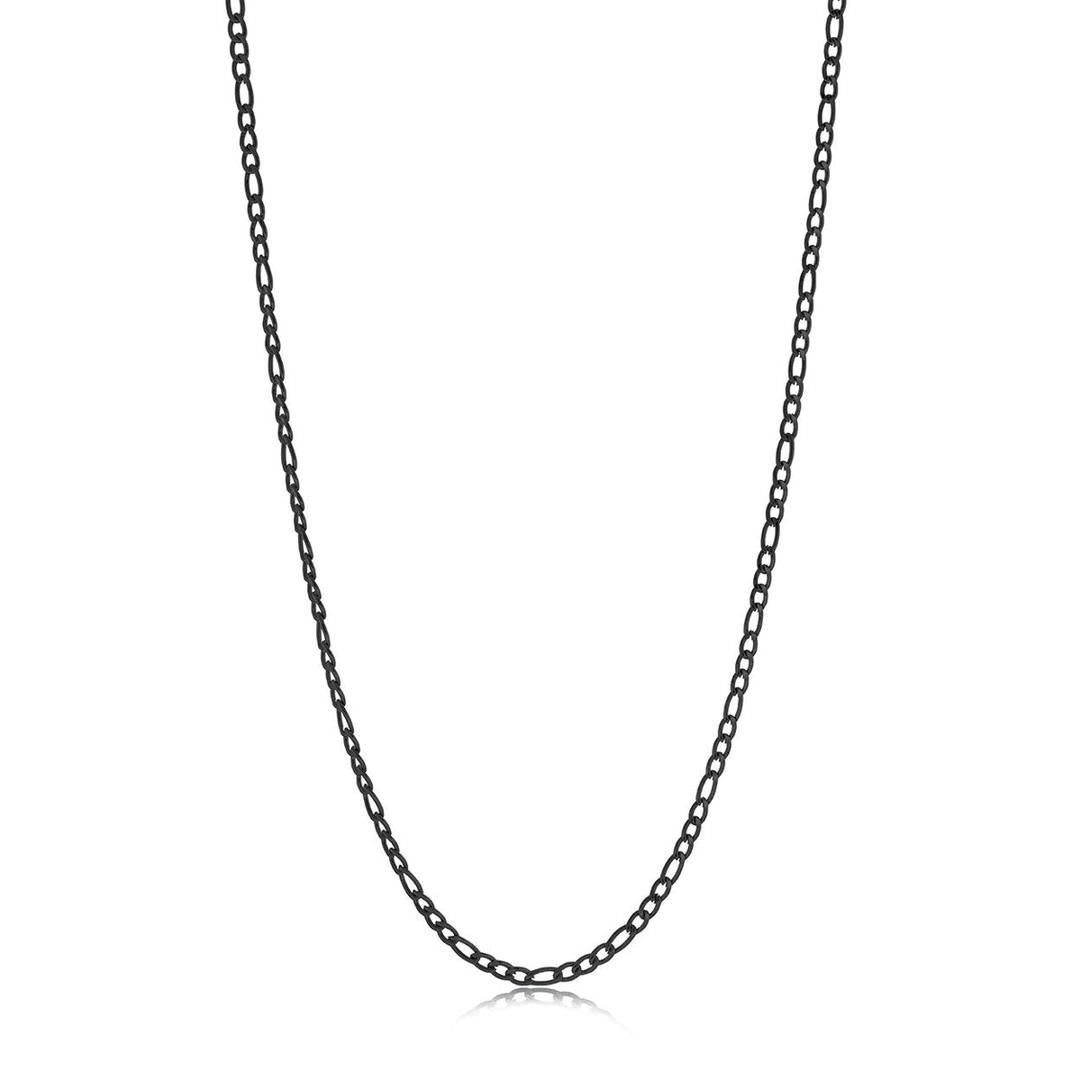 Black IP Stainless Steel 3MM Figaro 20" Chain