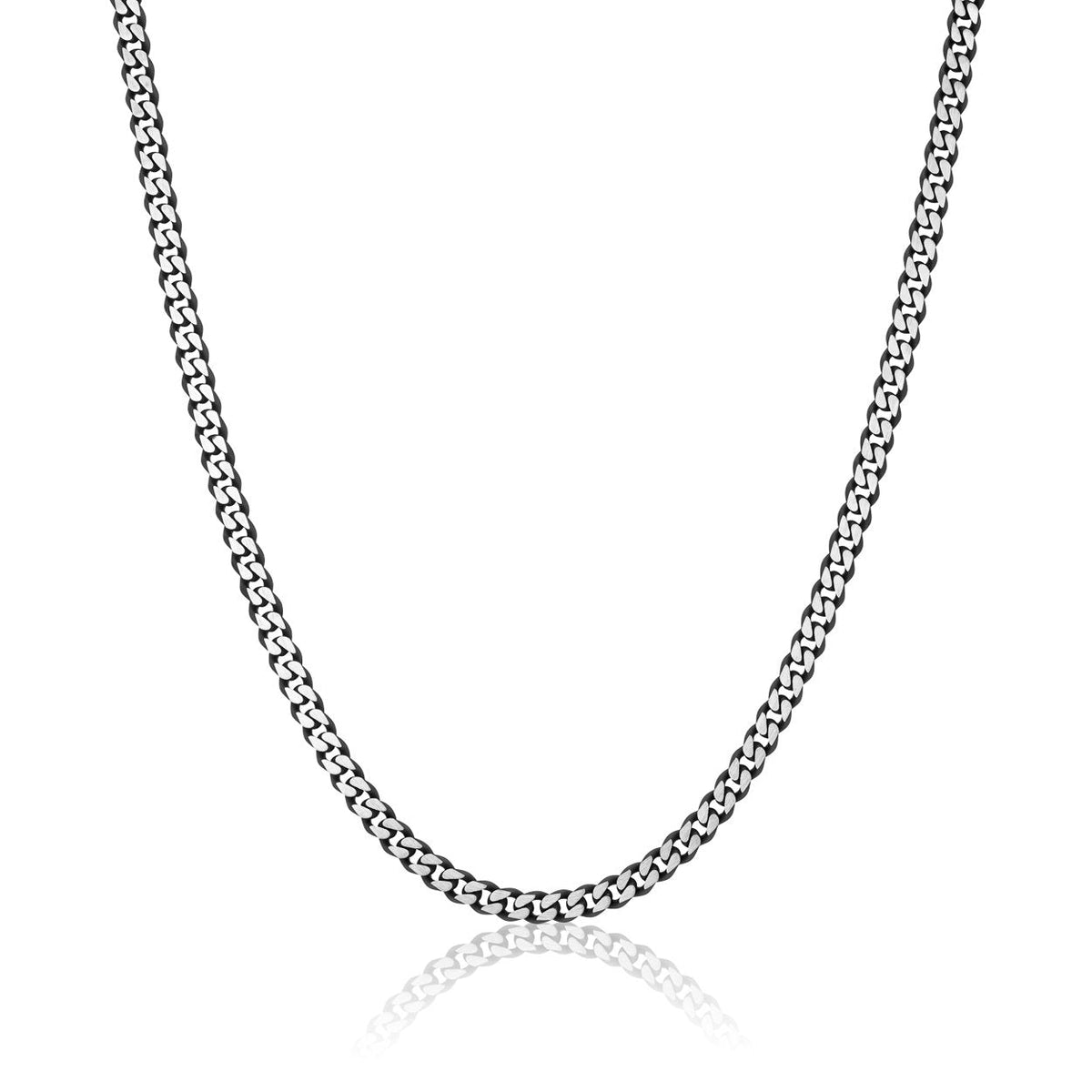 Black IP Brushed Stainless Steel 5.5mm Cuban Chain – Adjustable 22–24"