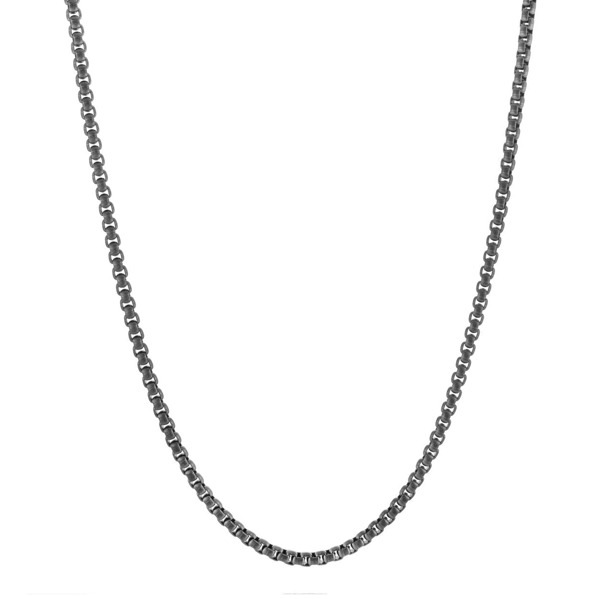 Gunmetal IP Matte Stainless Steel 3.5mm Round Box 22" Chain