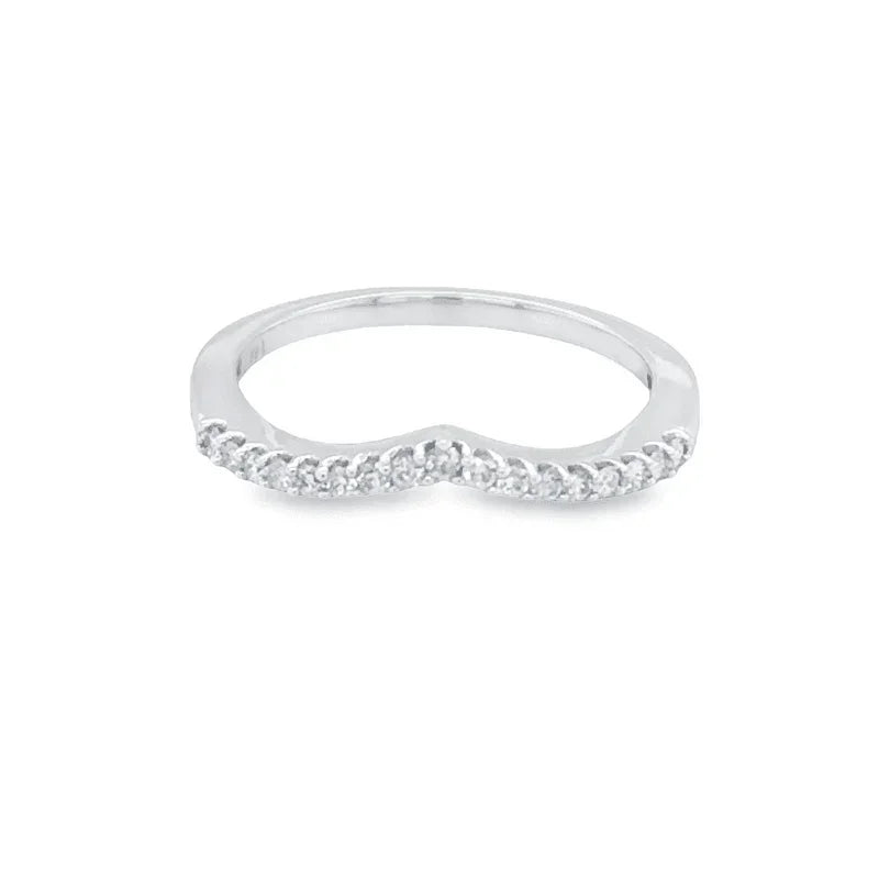 14K White Gold 0.15TDW Semi-Eternity Wedding Band