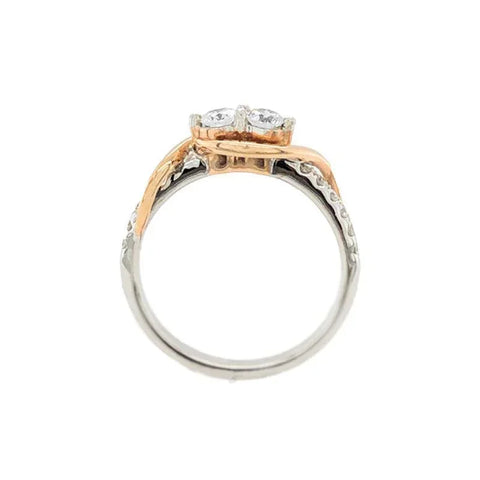 14K White and Rose Gold 0.50TDW Two Diamond Engagement Ring