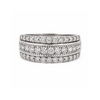 1.00 TDW Diamond Band 10K White Gold Three Row Diamond Band