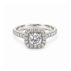 1.30TDW 14K White Gold Diamond Engagement Ring