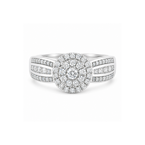 0.50 TDW 10K White Gold Diamond Engagement Ring
