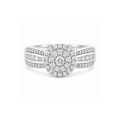 0.50 TDW 10K White Gold Diamond Engagement Ring