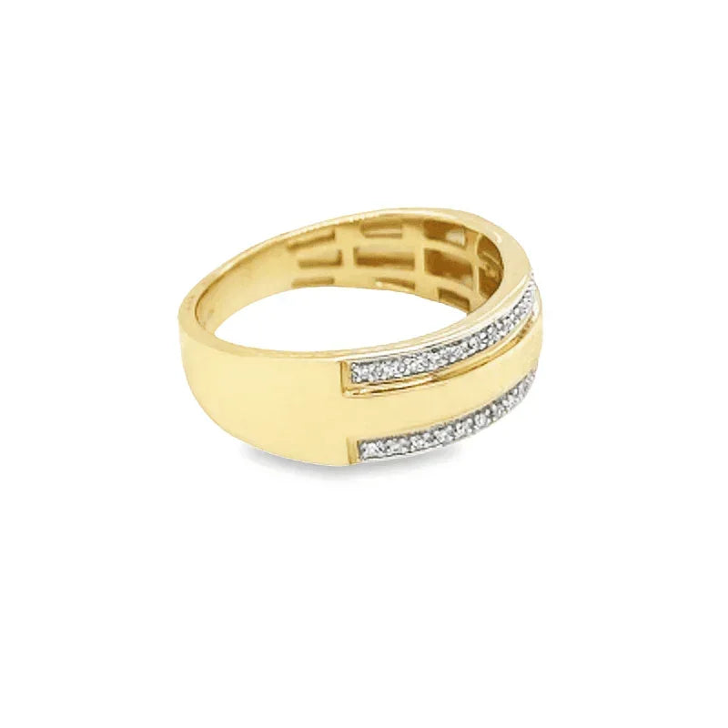 10K Yellow Gold 0.10TDW Diamond Men&#39;s Band