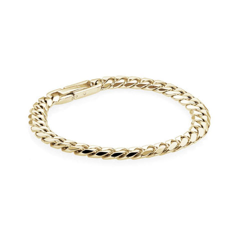 Gold IP Polished Stainless Steel 7.7mm Curb Link 8