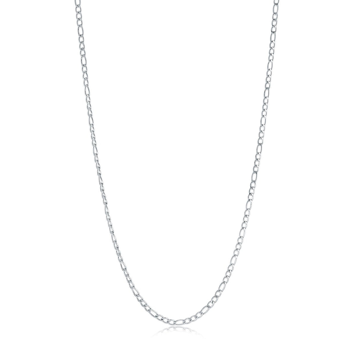 Stainless Steel Polished Figaro Chain – 3mm, 18"