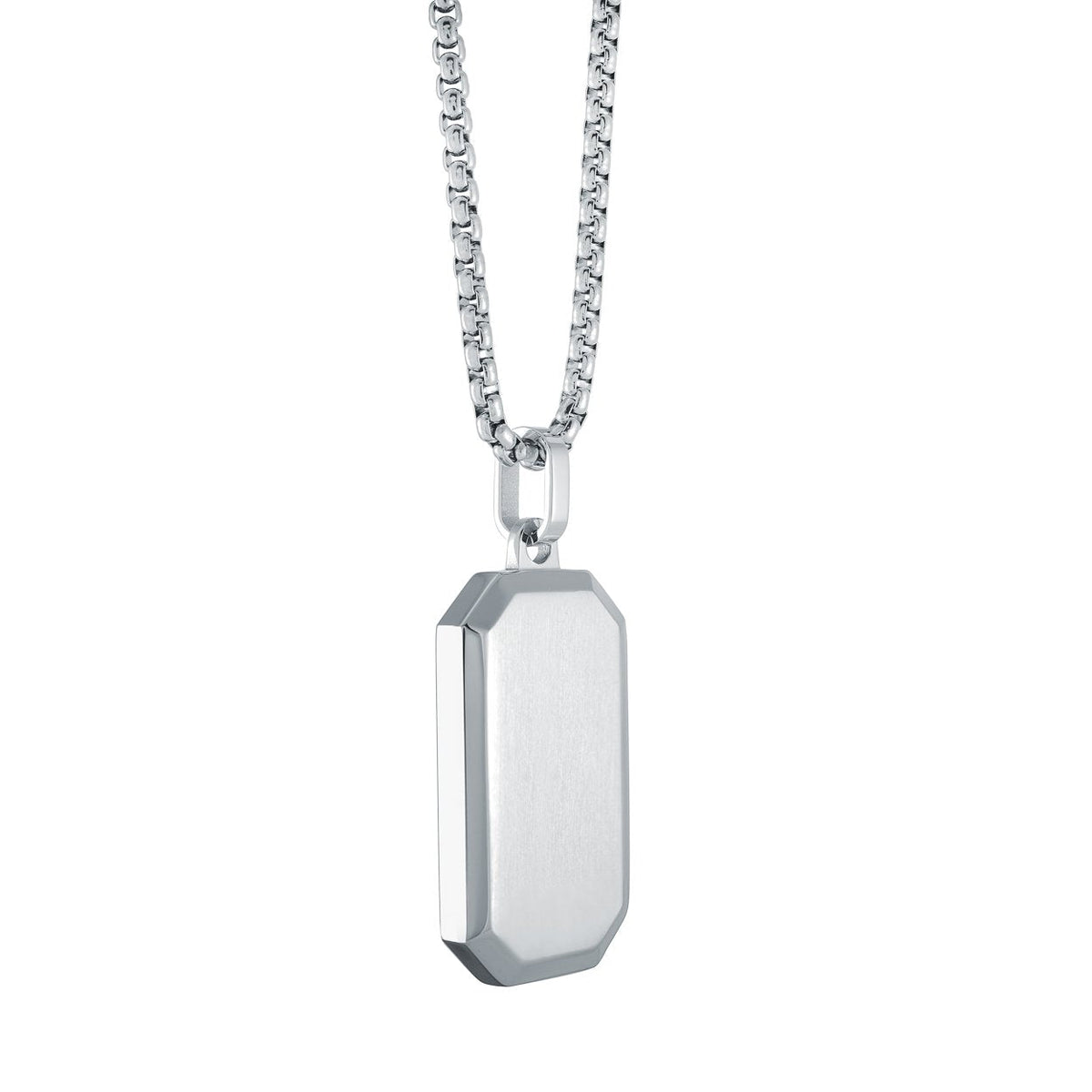 Stainless Steel Octagon Dog Tag Necklace