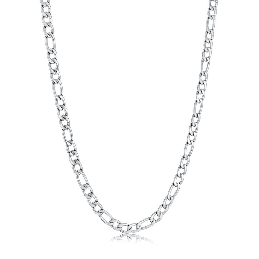 6MM Polished Figaro 22" Chain In Stainless Steel 