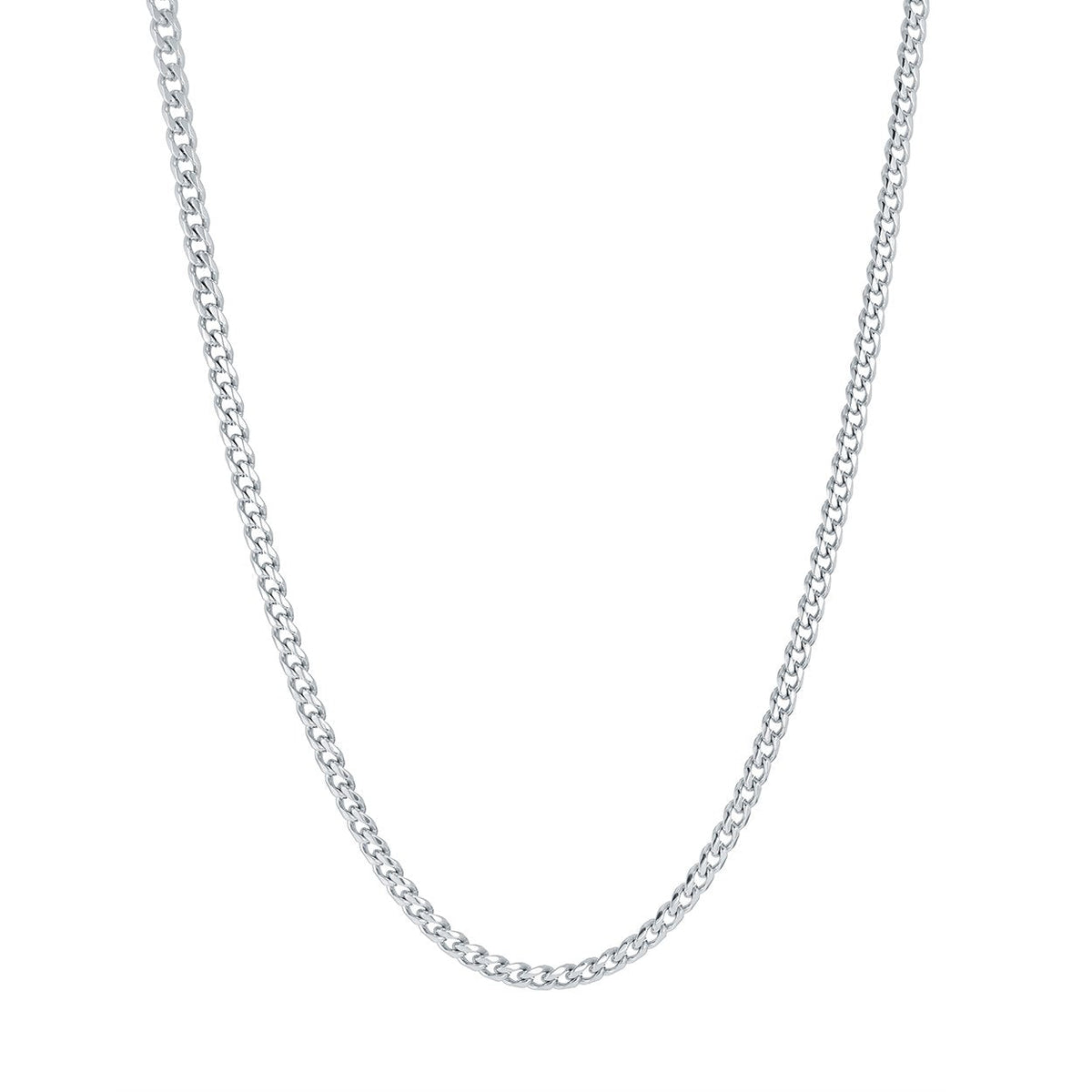 3.3MM Polished Curb 20" Chain In Stainless Steel