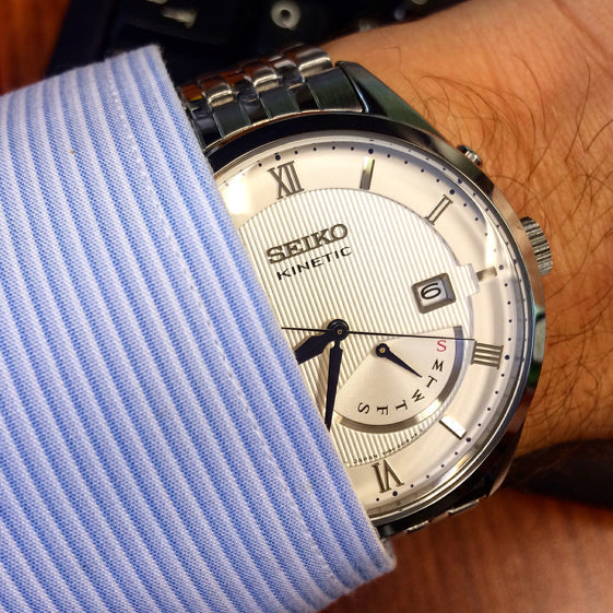 Seiko Kinetic Quartz Mens Watch SRN055