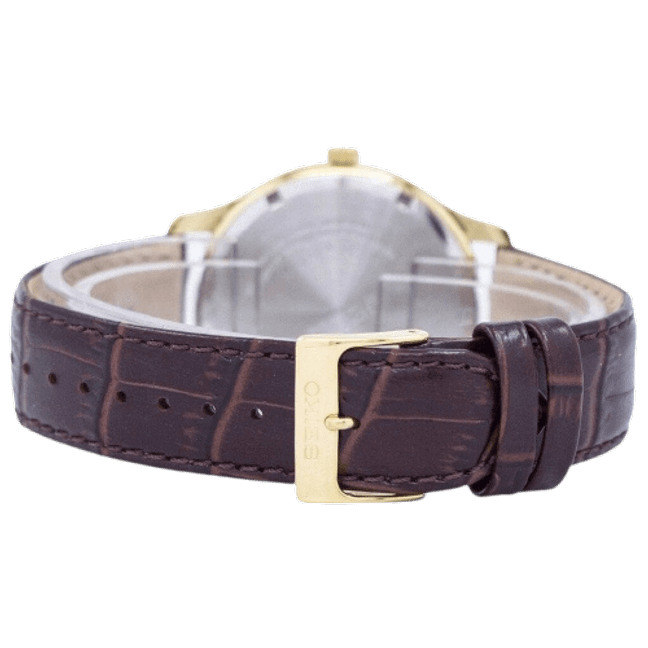 Seiko Brown Leather Quartz Men's Watch SUR226