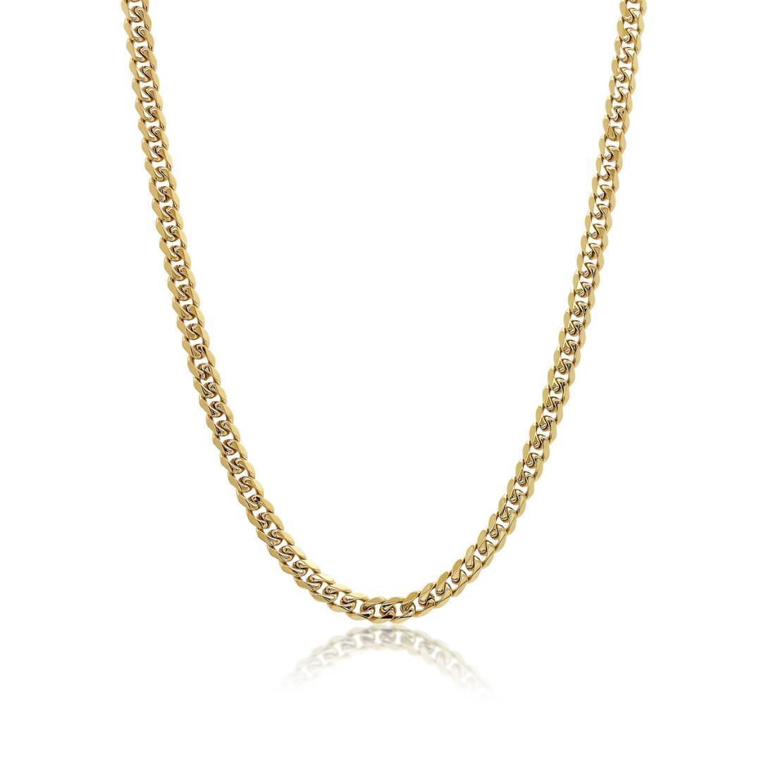 Gold IP Stainless Steel 7.7mm Curb Chain