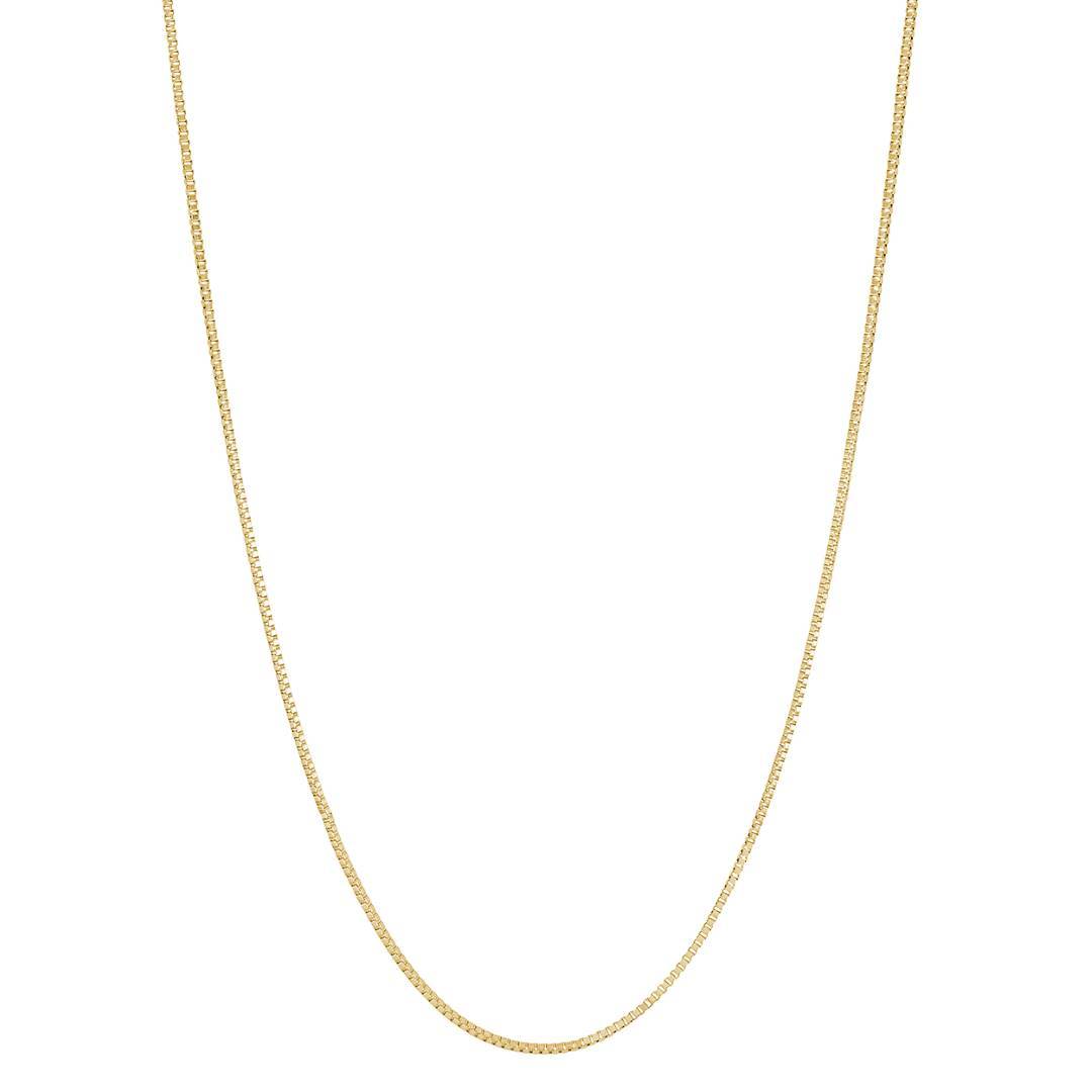 Gold IP Stainless Steel Polished 1mm Box 20" Chain