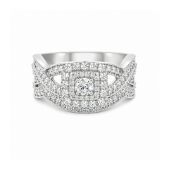 14K White Gold 0.72TDW Diamond Engagement Ring