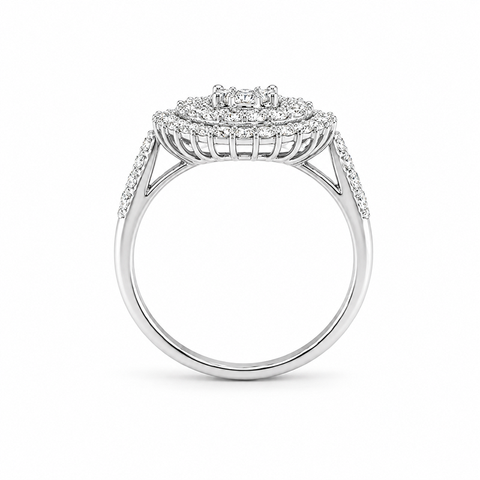1.00TDW Diamond Dazzler Ring in 10K White Gold 