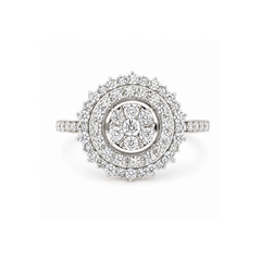 1.00TDW Diamond Dazzler Ring in 10K White Gold