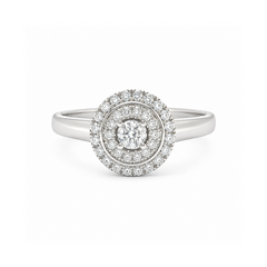 10K White Gold 0.25TDW Halo Diamond Ring