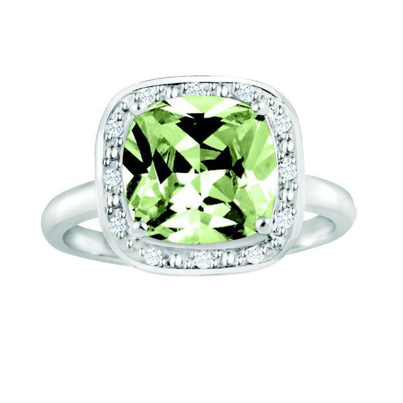 August Birthstone Ring with Diamond Accent set in Sterling Silver