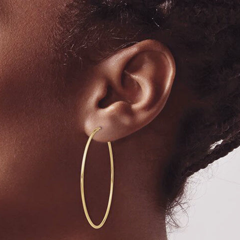10K Yellow Gold 42mm Sleeper Earrings