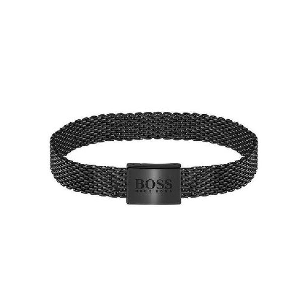Hugo Boss Mens Ionic Plated Black Steel Bracelet