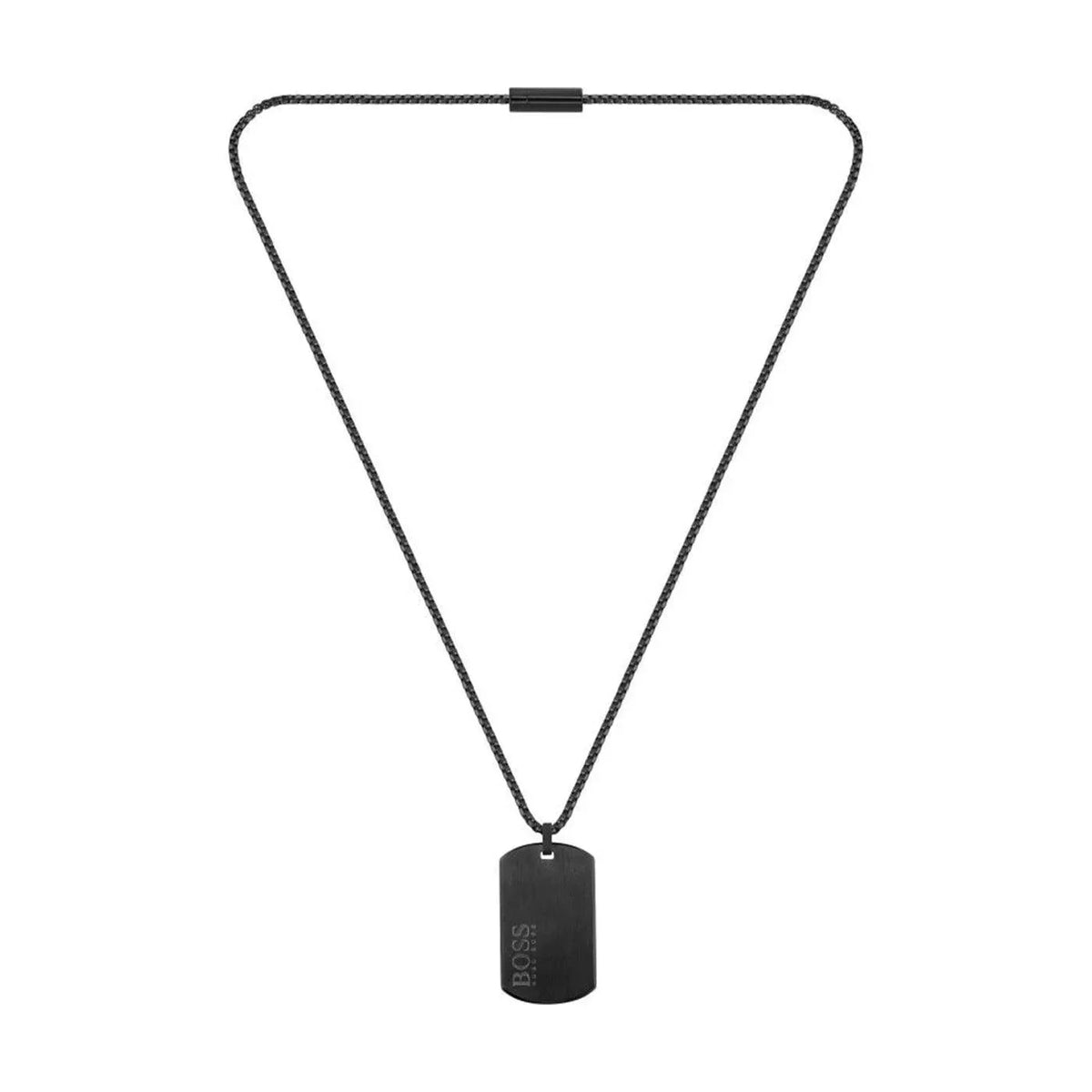Hugo Boss ID Black Ionic Plated Mens Necklace