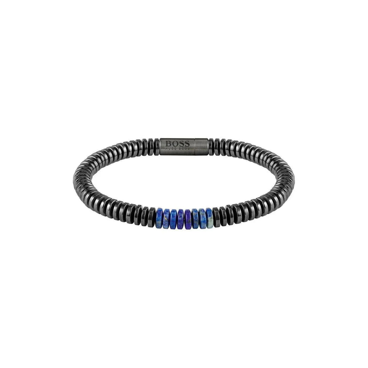 Hugo Boss Jewellery Slice Disc Silver/Blue Mens Bracelet