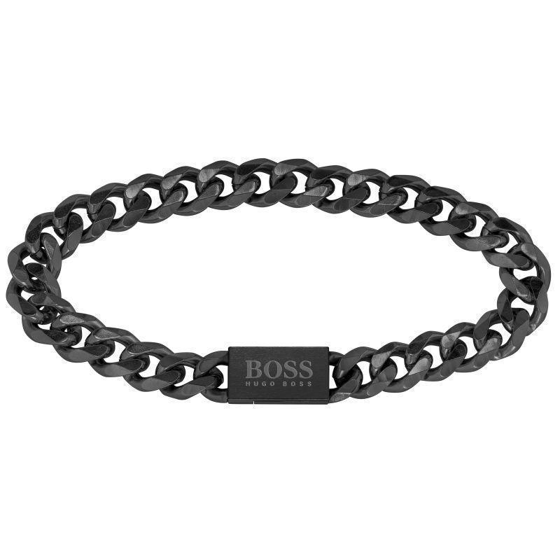 Hugo Boss Jewellery Black IP Chain Link Mens Bracelet