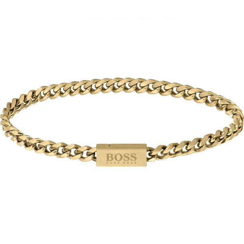 Hugo Boss Plated Stainless Steel Chain For Him Gold Mens Bracelet