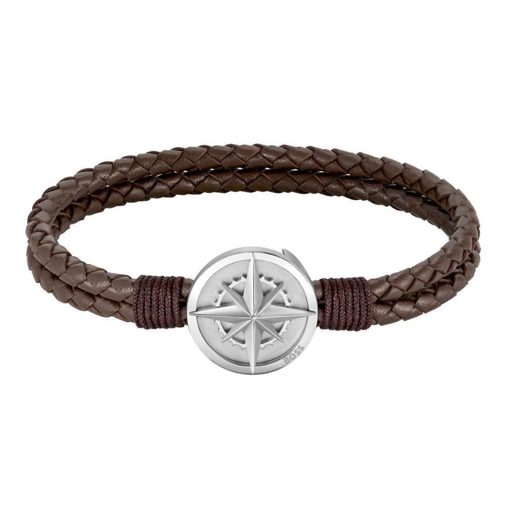 Hugo Boss Jewellery Brown Leather Mens bracelet 1580497M