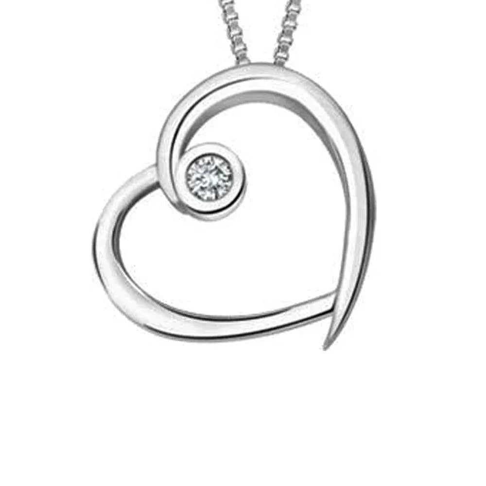 10K White Gold 0.03TDW Diamond Pendant