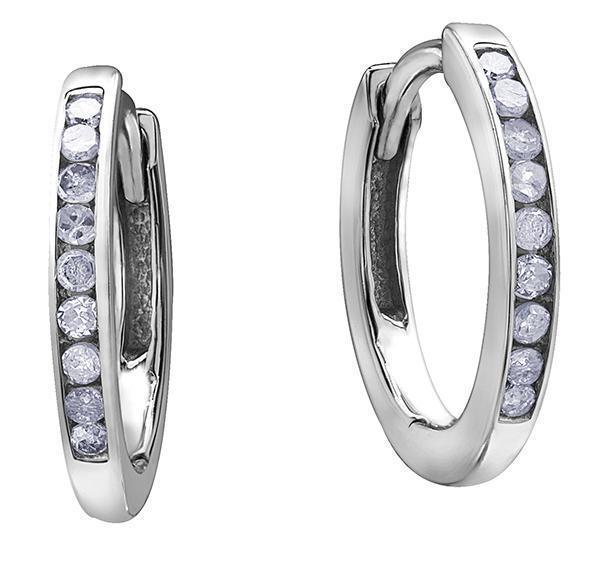 10K White Gold 0.10TDW Diamond Earring