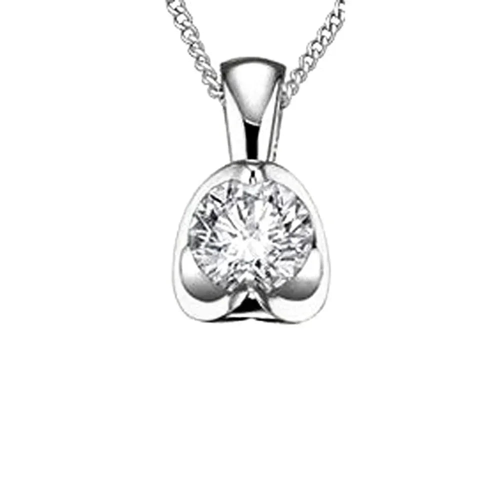 10K White Gold 0.04TDW Diamond Pendant 20059